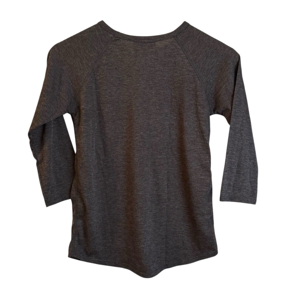 Sparkle by Stoopher Rainbow Rhinestone T-Shirt Sz 14 Charcoal Gray 3/4 Sleeve - Picture 3 of 7